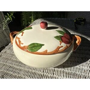 Vintage Franciscan Apple Blossom Covered Casserole Dish 10.25" USA Lid & Handles